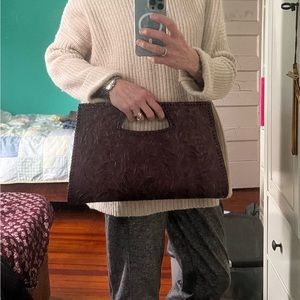 Hand forged leather clutch & hand forged smaller clutch or accessory bag